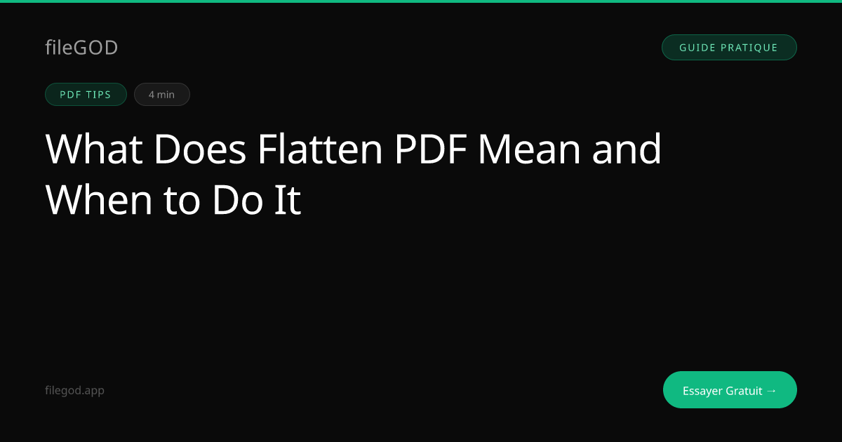 Que signifie aplatir un PDF et quand le faire | fileGOD