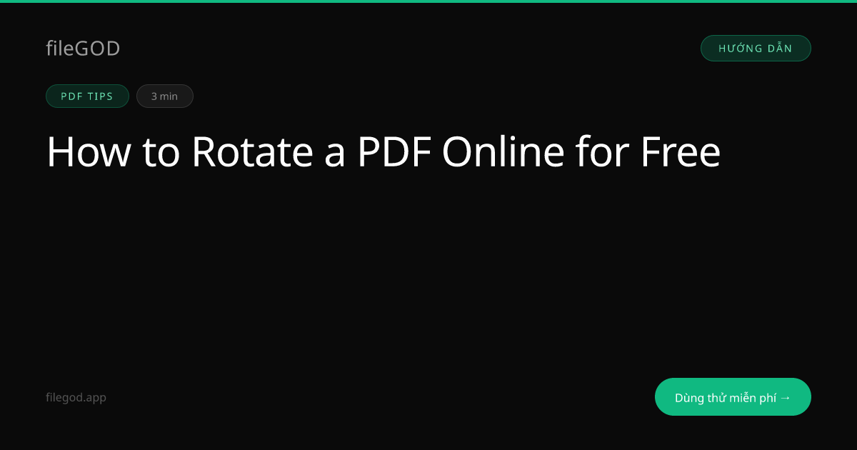 Cách Xoay PDF Trực Tuyến Miễn Phí | fileGOD